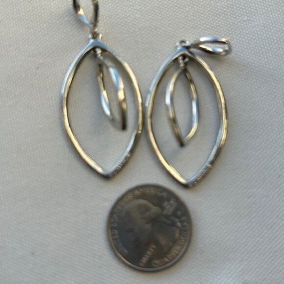 GIVENCHY Silver Crystal Pave Orbital Drop EARRINGS - Picture 7 of 8